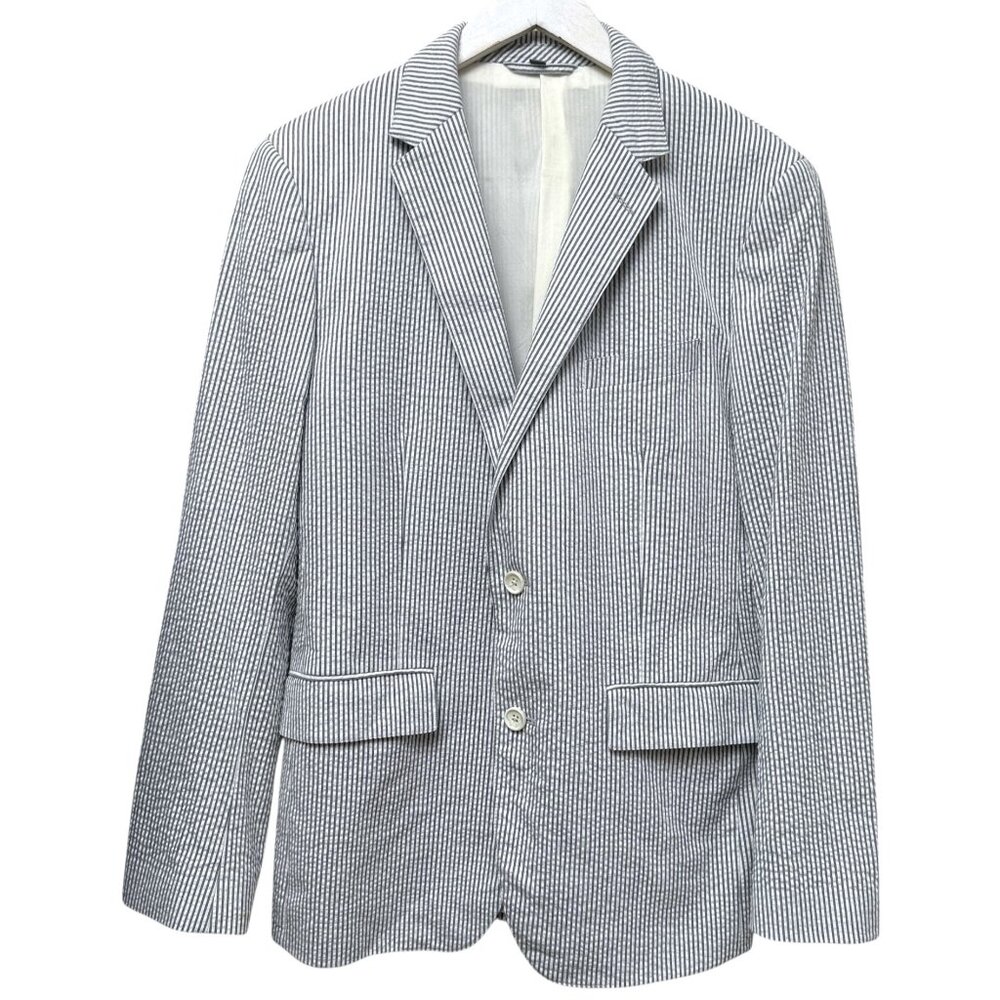 BONOBOS Mens Seersucker Jacket 40R Blue Stripe Blazer Preppy Classic Sportcoat